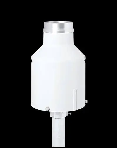 Tipping-bucket rain gauge installed at a meteorological monitoring site for measuring rainfall