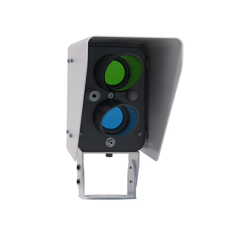 Road weather monitoring installation with sensors for meteorological and road surface conditions